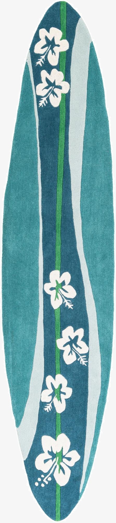 2' x 8' 10 SurfBoard Wool Freeform Rug