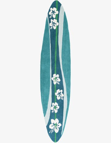 2' x 8' 10 SurfBoard Wool Freeform Rug