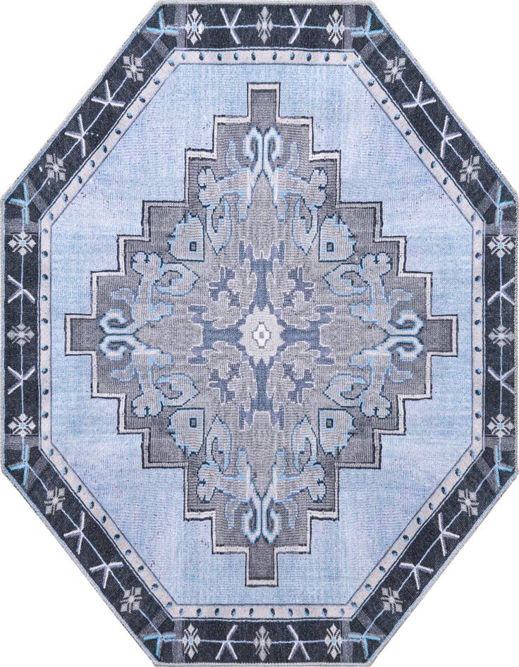 Detail image of 5' x 5' Washable Timeless Octagon Rug