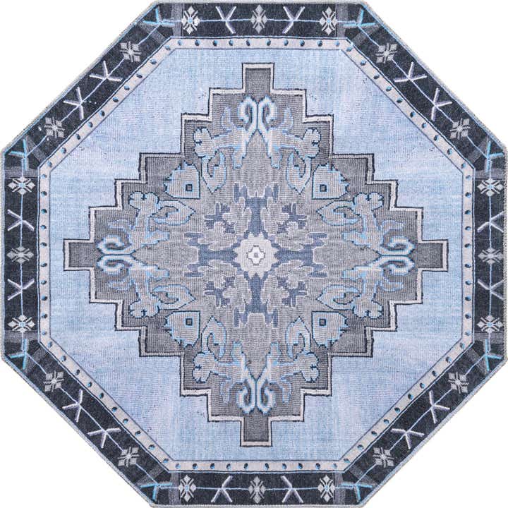 5' x 5' Washable Timeless Octagon Rug
