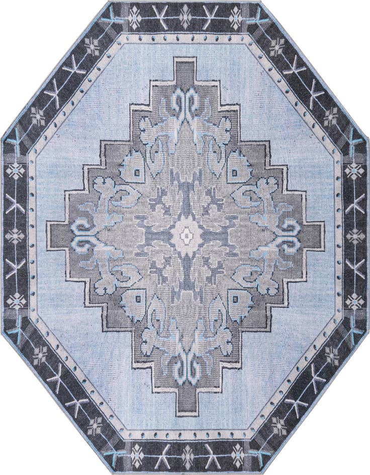 Detail image of 7' 6 x 7' 6 Washable Timeless Octagon Rug