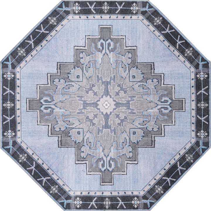 7' 6 x 7' 6 Washable Timeless Octagon Rug