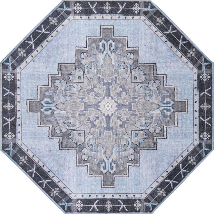 Detail image of 7' 6 x 7' 6 Washable Timeless Octagon Rug