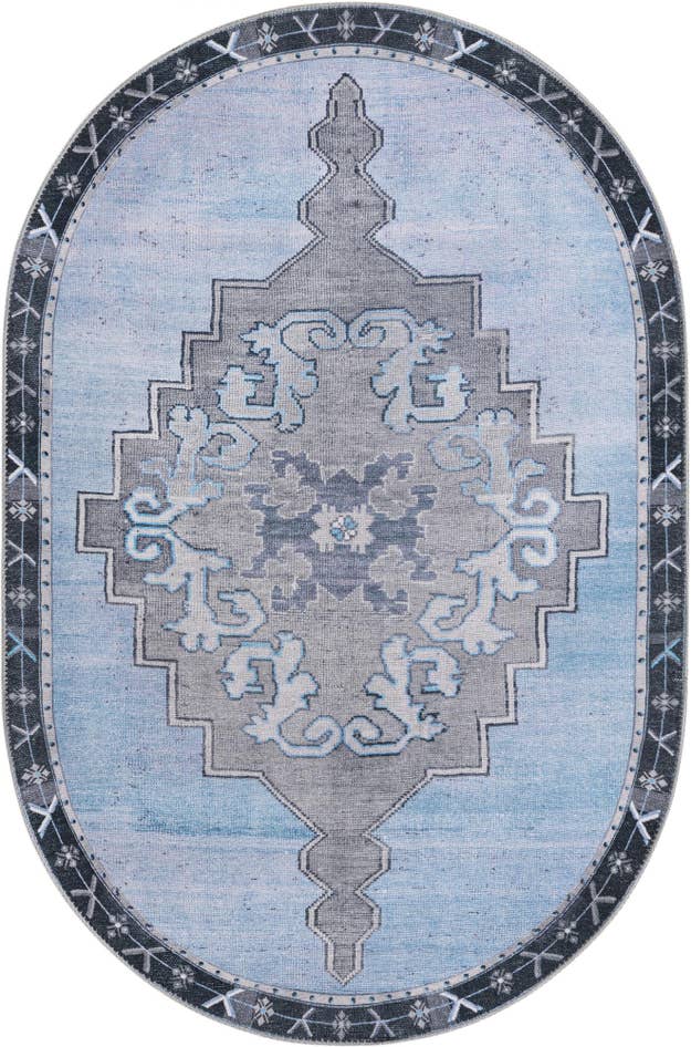 Detail image of 4' x 6' Washable Timeless Oval Rug