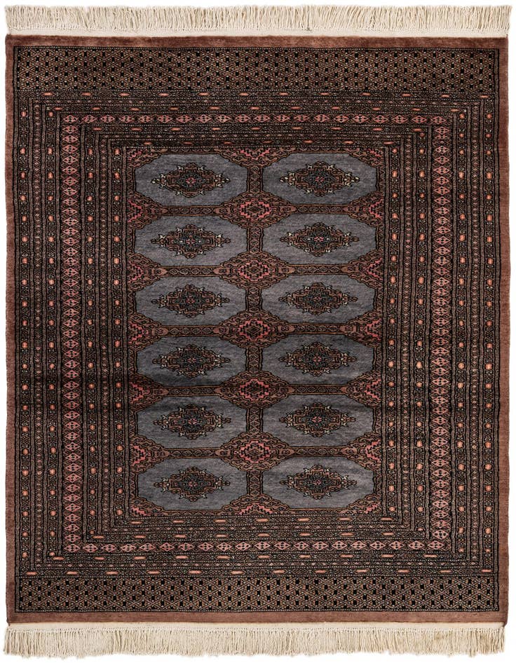Detail image of 4' 4 x 6' 2 Hand Knotted Bokhara Wool Rug