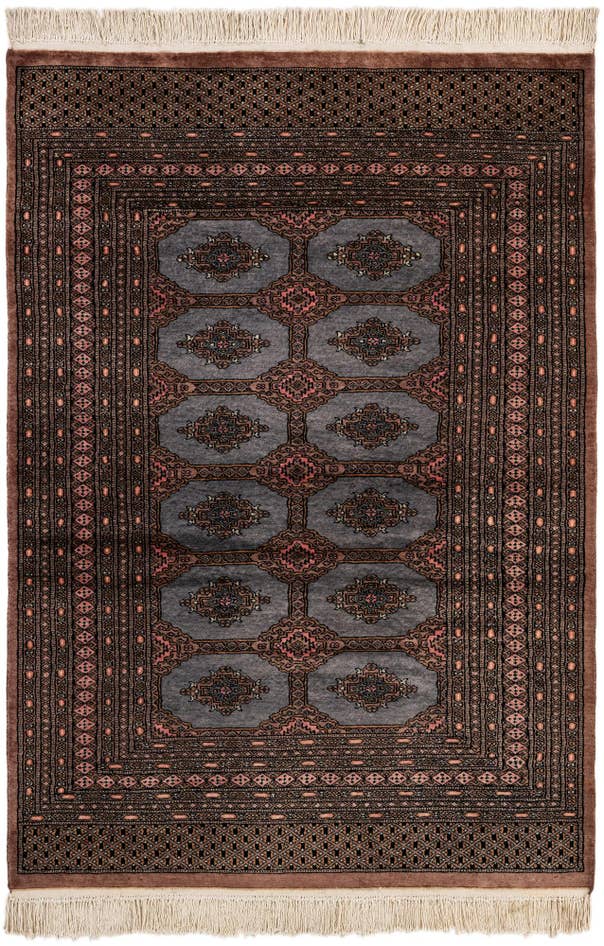 Detail image of 4' 4 x 6' 2 Hand Knotted Bokhara Wool Rug