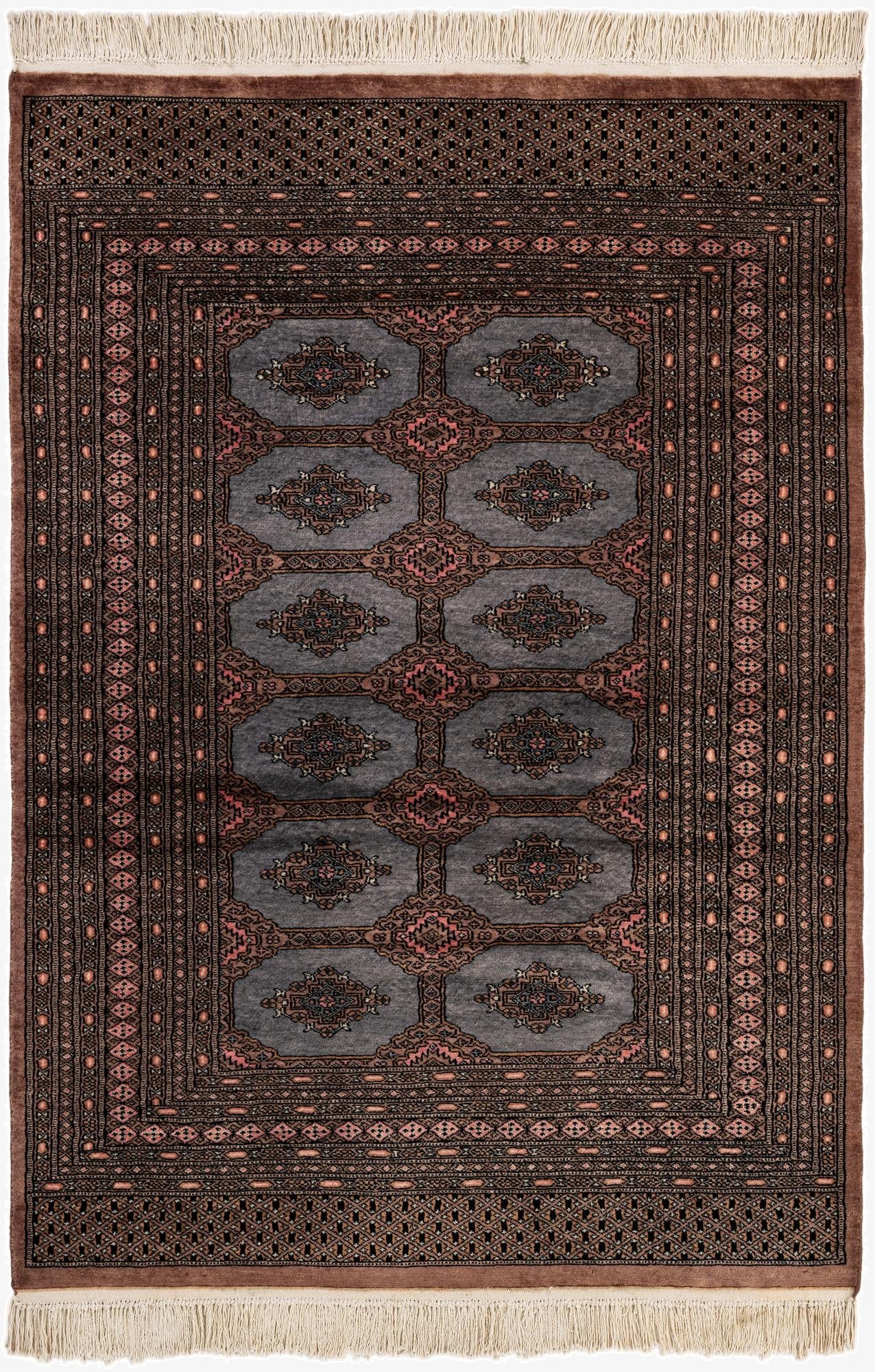 4' 4 x 6' 2  Hand Knotted Bokhara Wool Rug