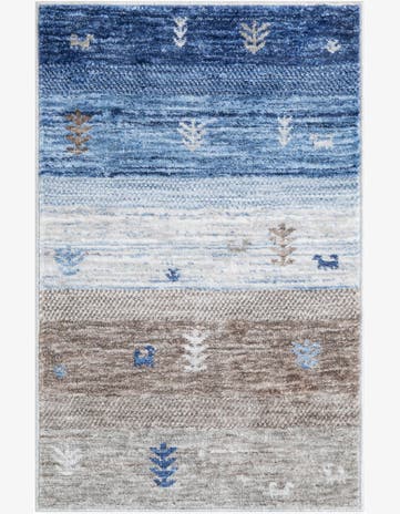 Blue Gray Gabbeh Rug
