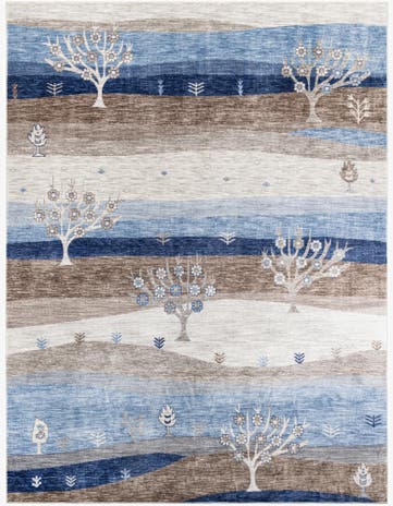 Blue Gray Gabbeh Rug