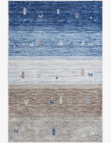 Blue Gray Gabbeh Rug