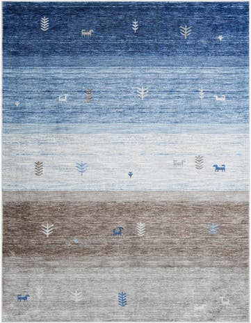 Blue Gray Gabbeh Rug