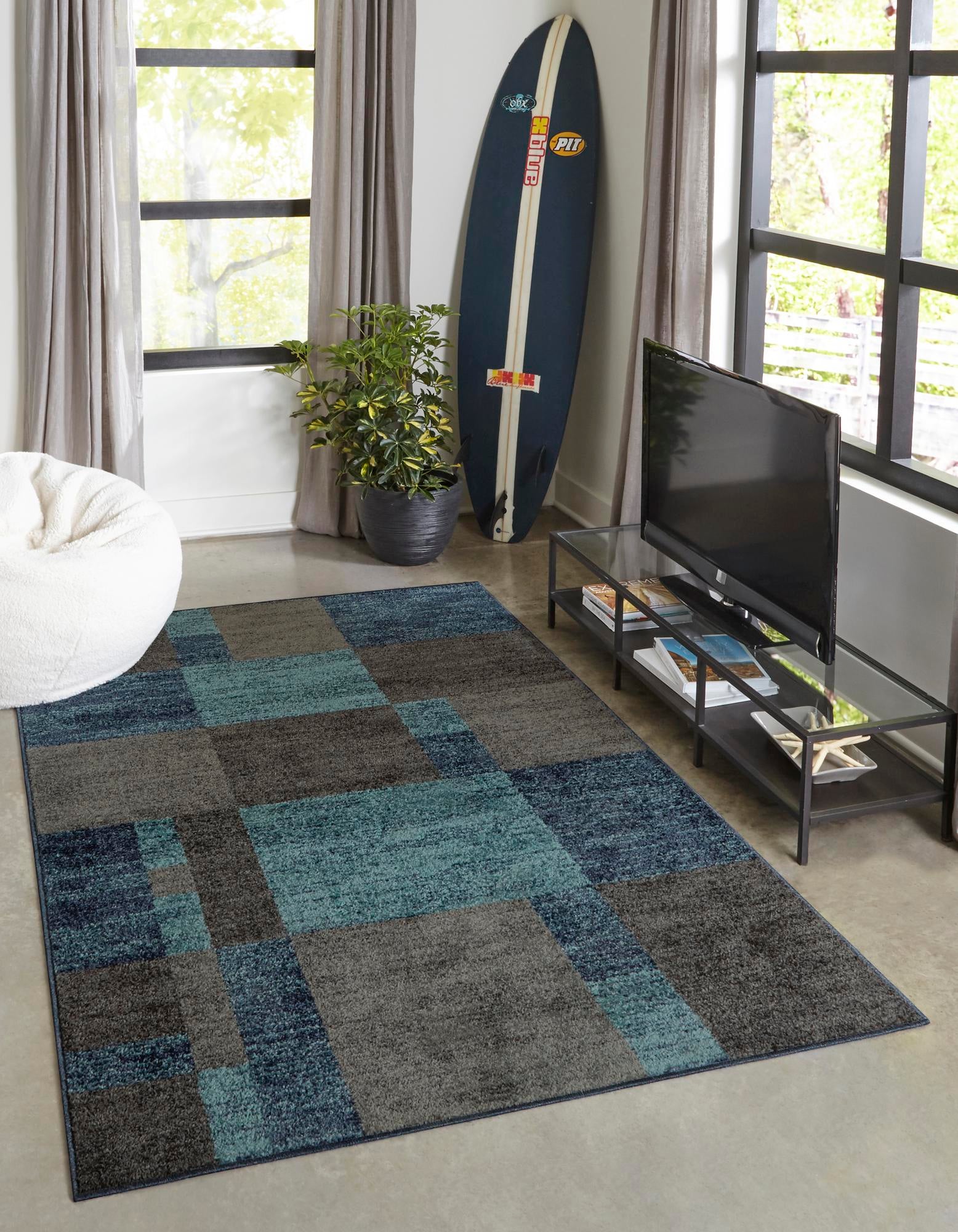 Blue Gray Harvest Rug
