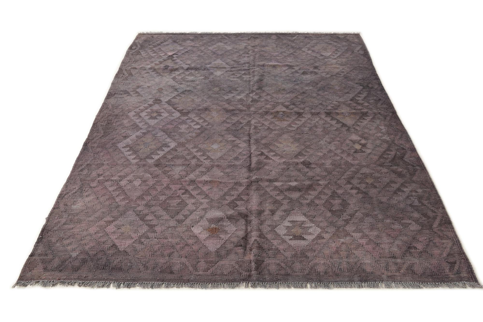 5' 8 x 8' 6 Hand Woven Kilim Fars Wool Rug