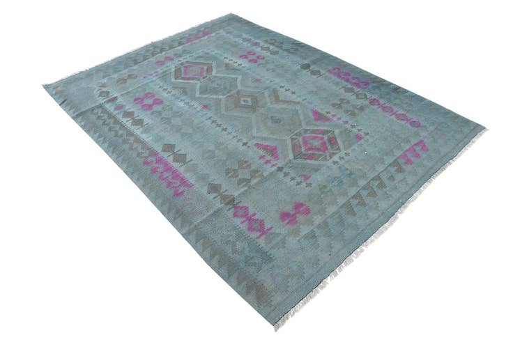 Detail image of 5' 2 x 7' Hand Woven Kilim Modern Wool Rug