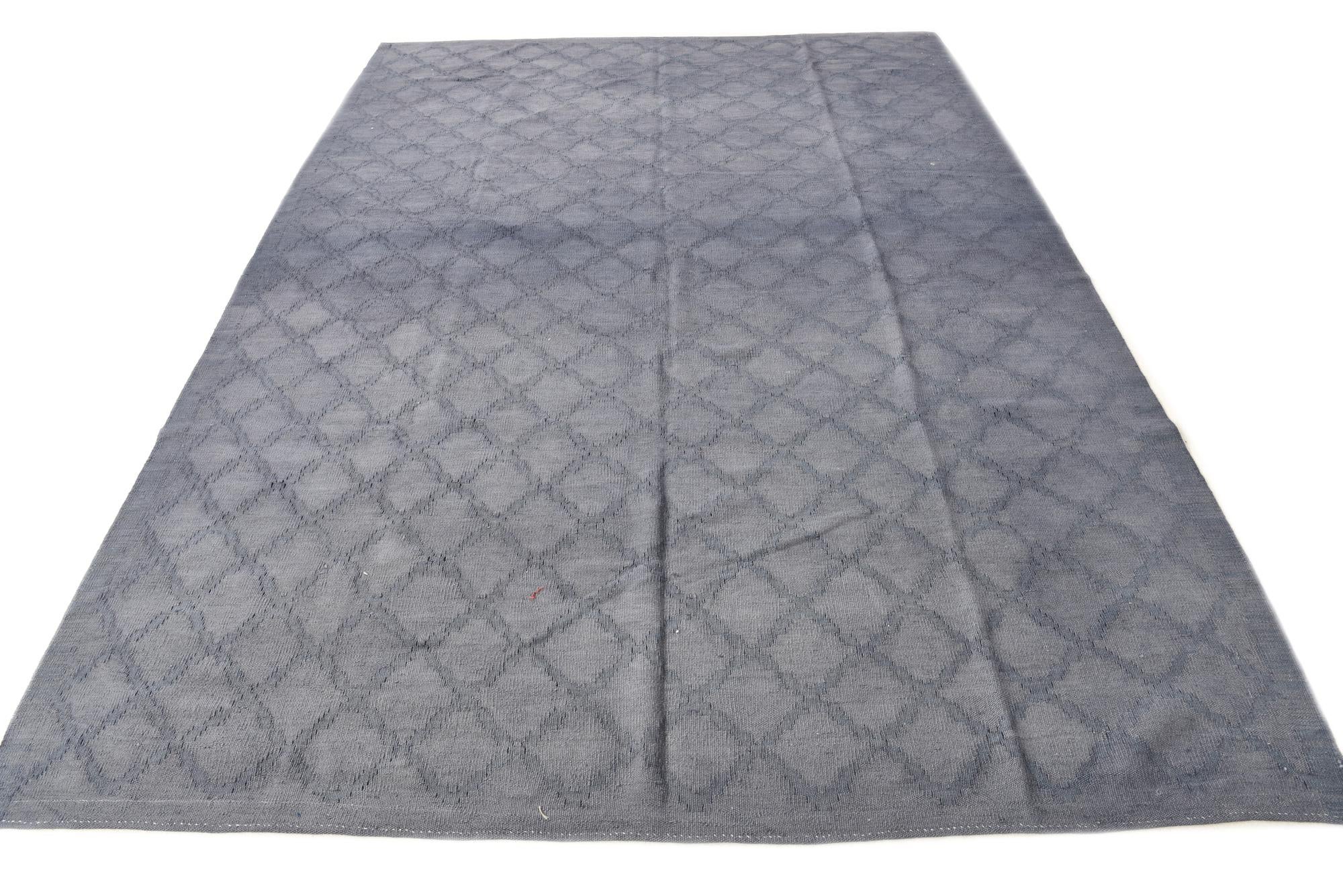 6' 9 x 9' 7 Hand Woven Kilim Modern Wool Rug
