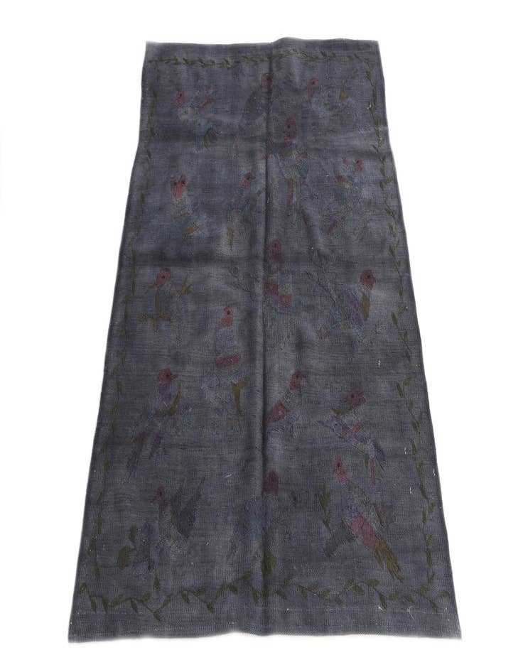 Detail image of 3' 5 x 4' 10  Hand Woven Kilim Suzani Wool Rug