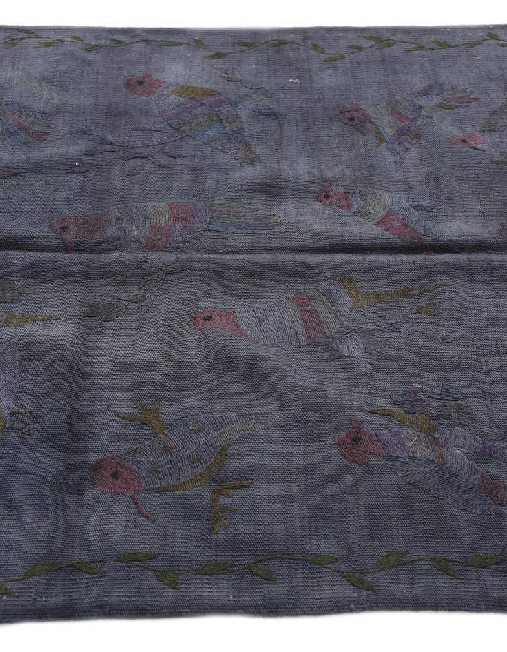 Detail image of 3' 5 x 4' 10  Hand Woven Kilim Suzani Wool Rug