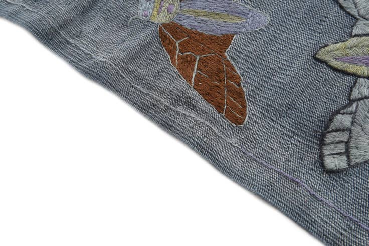 Detail image of 4' x 5' 3 Hand Woven Kilim Suzani Wool Rug