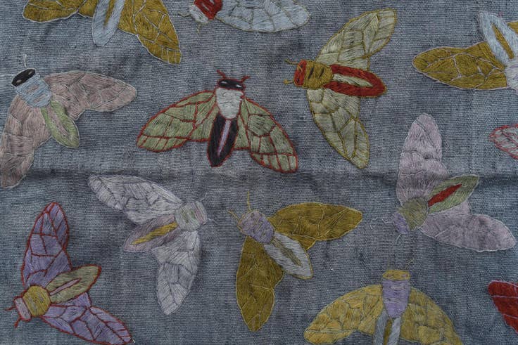 Detail image of 4' x 5' 3 Hand Woven Kilim Suzani Wool Rug