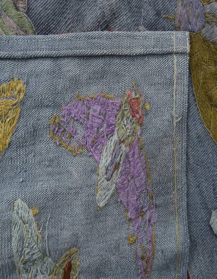 Detail image of 4' x 5' 3  Hand Woven Kilim Suzani Wool Rug