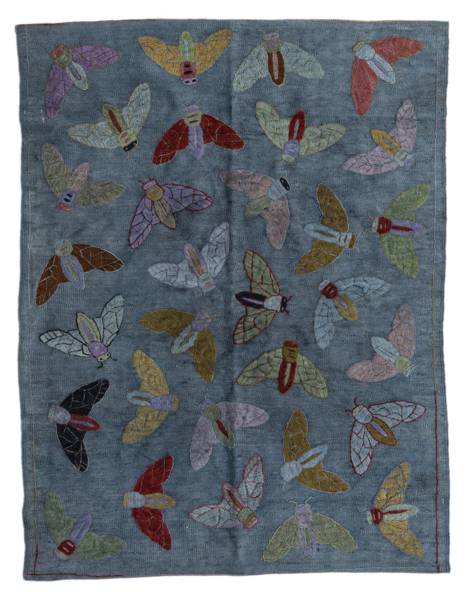 4' x 5' 3 Hand Woven Kilim Suzani Wool Rug