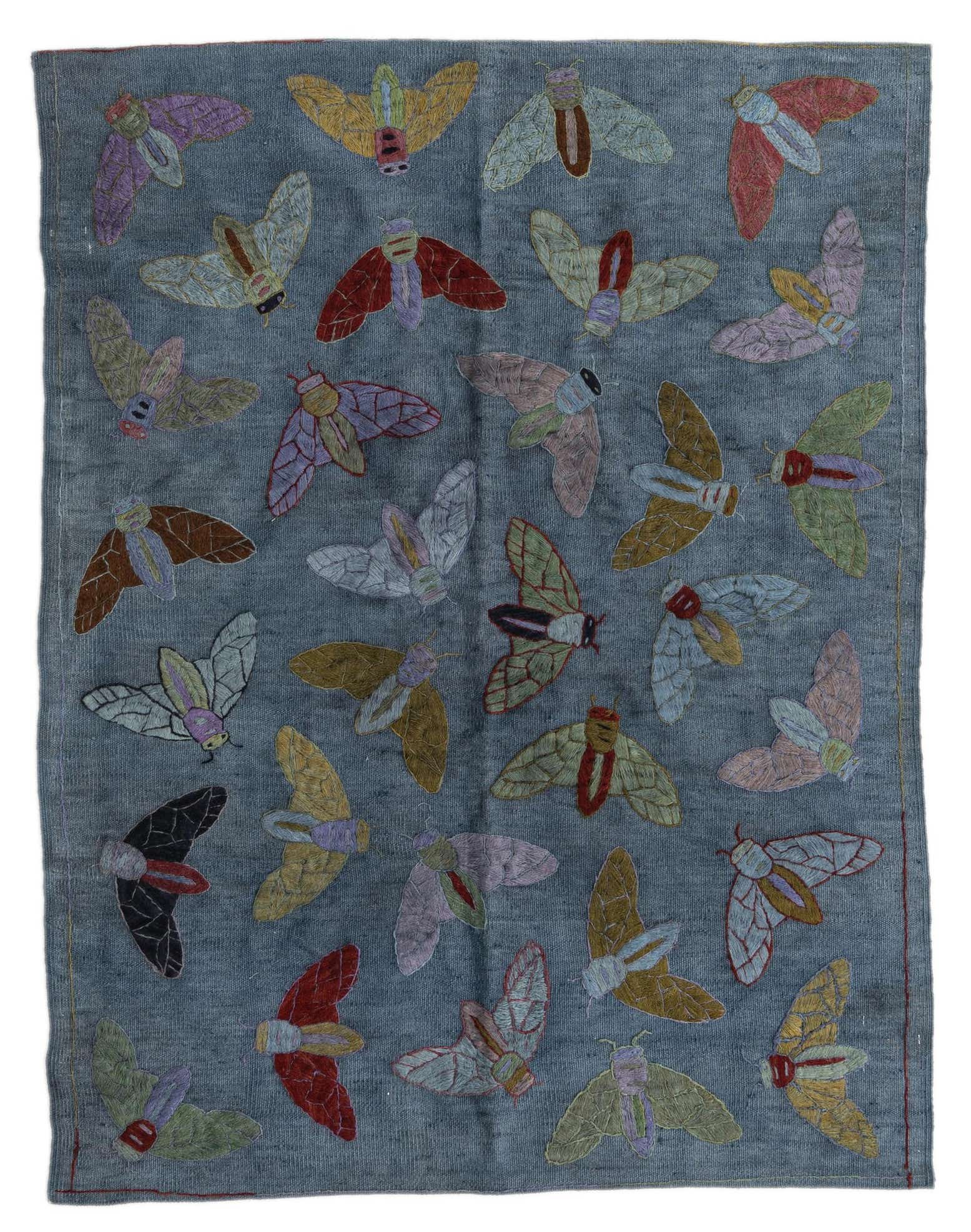 4' x 5' 3 Hand Woven Kilim Suzani Wool Rug