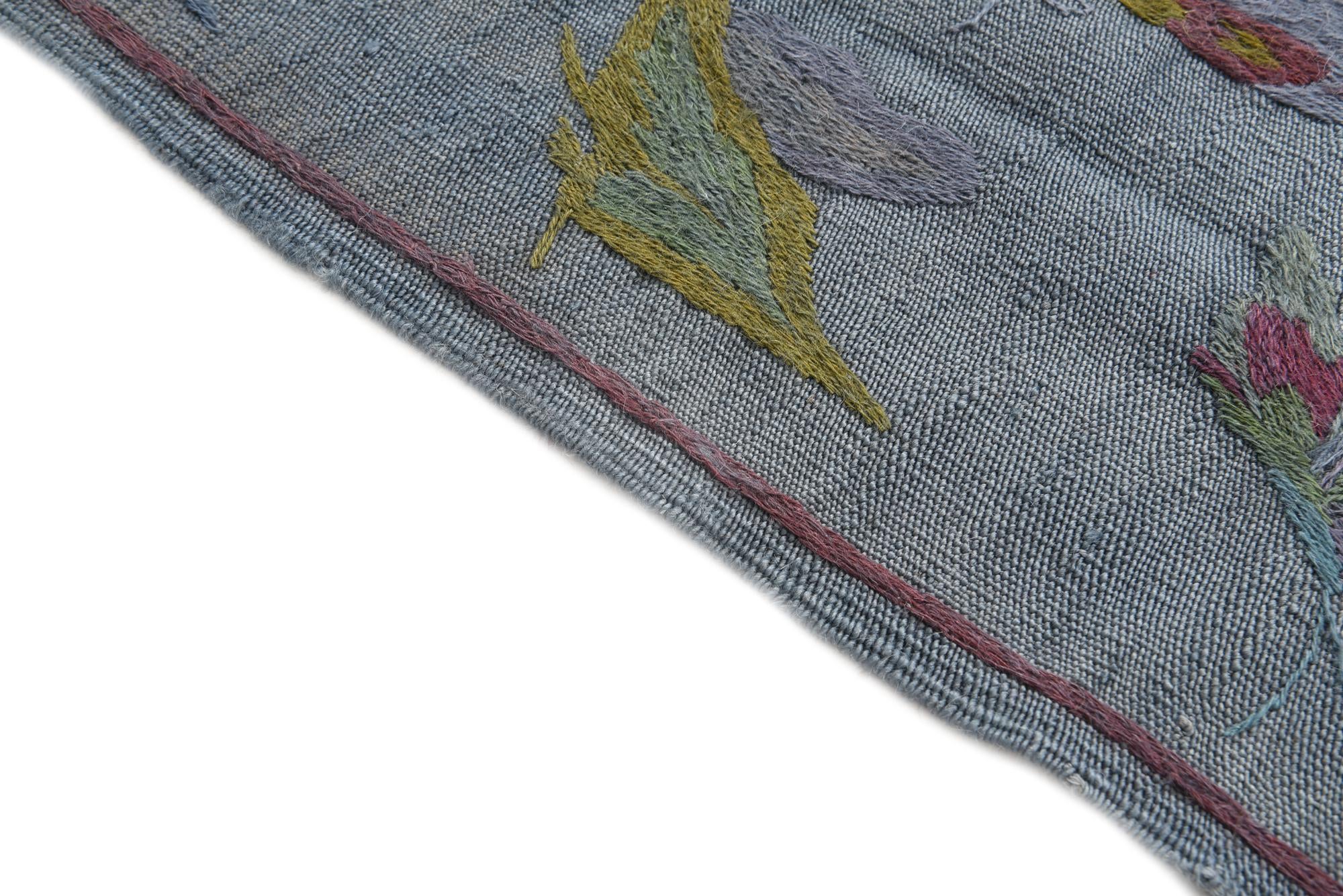 4' x 5' 7 Hand Woven Kilim Suzani Wool Rug