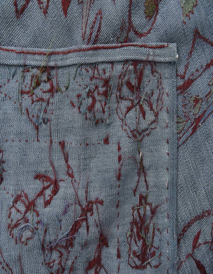 Detail image of 5' 6 x 7' 8  Hand Woven Kilim Suzani Wool Rug