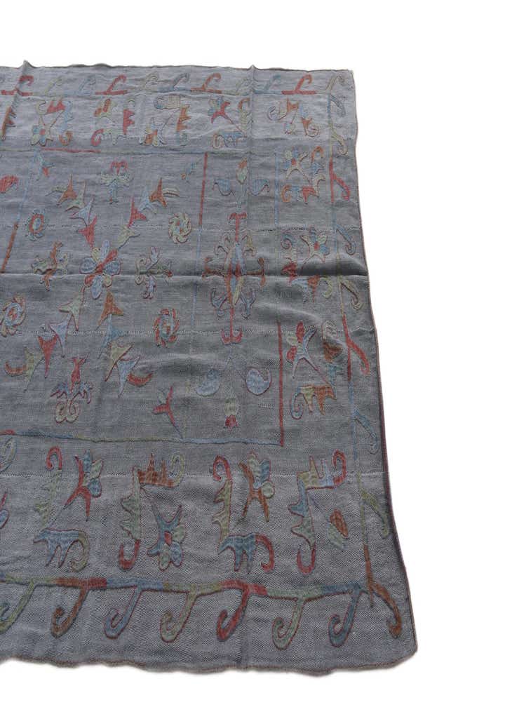 5' 7 x 7' 4 Hand Woven Kilim Suzani Wool Rug