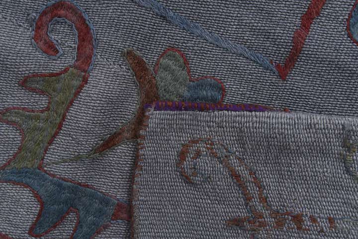 5' 7 x 7' 4 Hand Woven Kilim Suzani Wool Rug