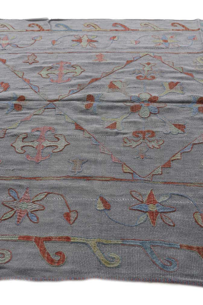 5' 8 x 7' 10 Hand Woven Kilim Suzani Wool Rug