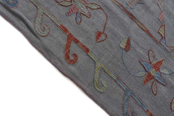 5' 8 x 7' 10 Hand Woven Kilim Suzani Wool Rug