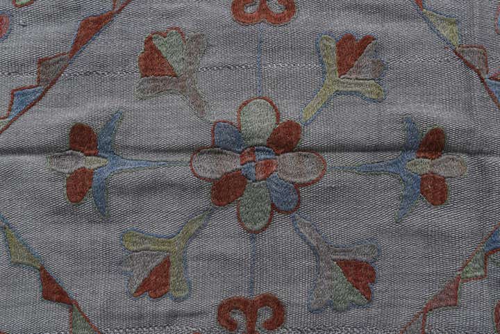 5' 8 x 7' 10 Hand Woven Kilim Suzani Wool Rug