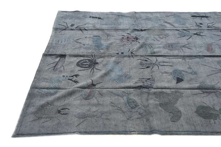 5' 9 x 7' 5 Hand Woven Kilim Suzani Wool Rug