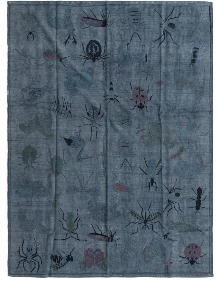 Detail image of 5' 9 x 7' 5 Hand Woven Kilim Suzani Wool Rug