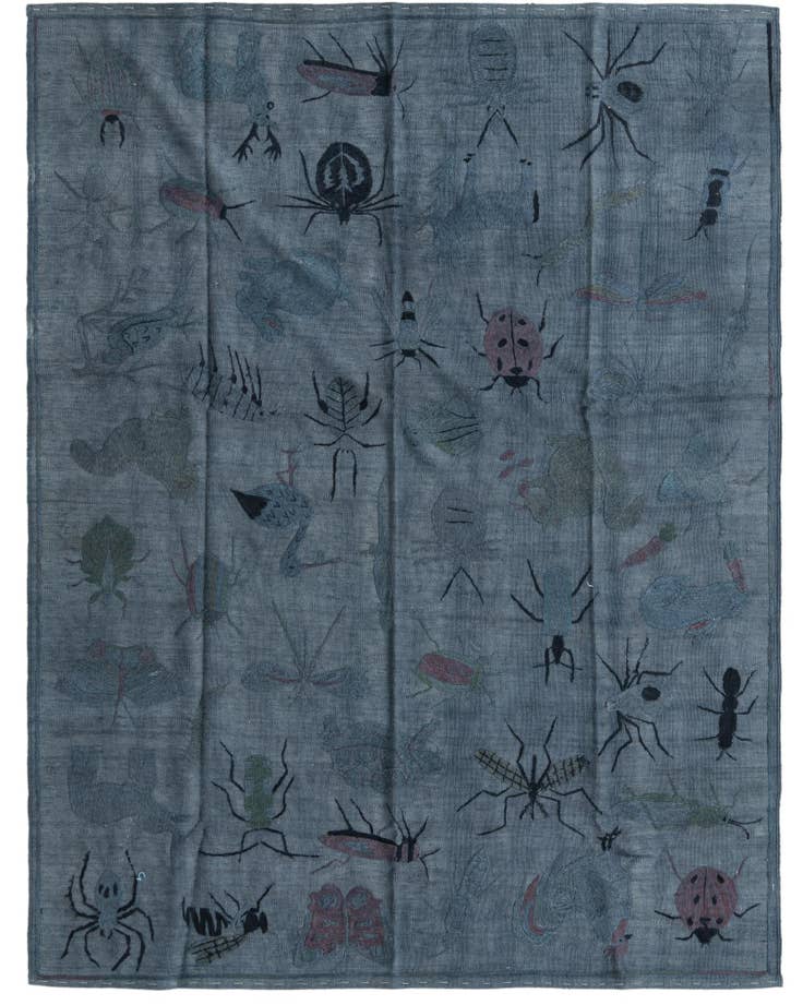 Detail image of 5' 9 x 7' 5 Hand Woven Kilim Suzani Wool Rug