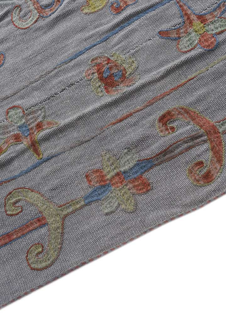 4' 9 x 6' 7 Hand Woven Kilim Suzani Wool Rug
