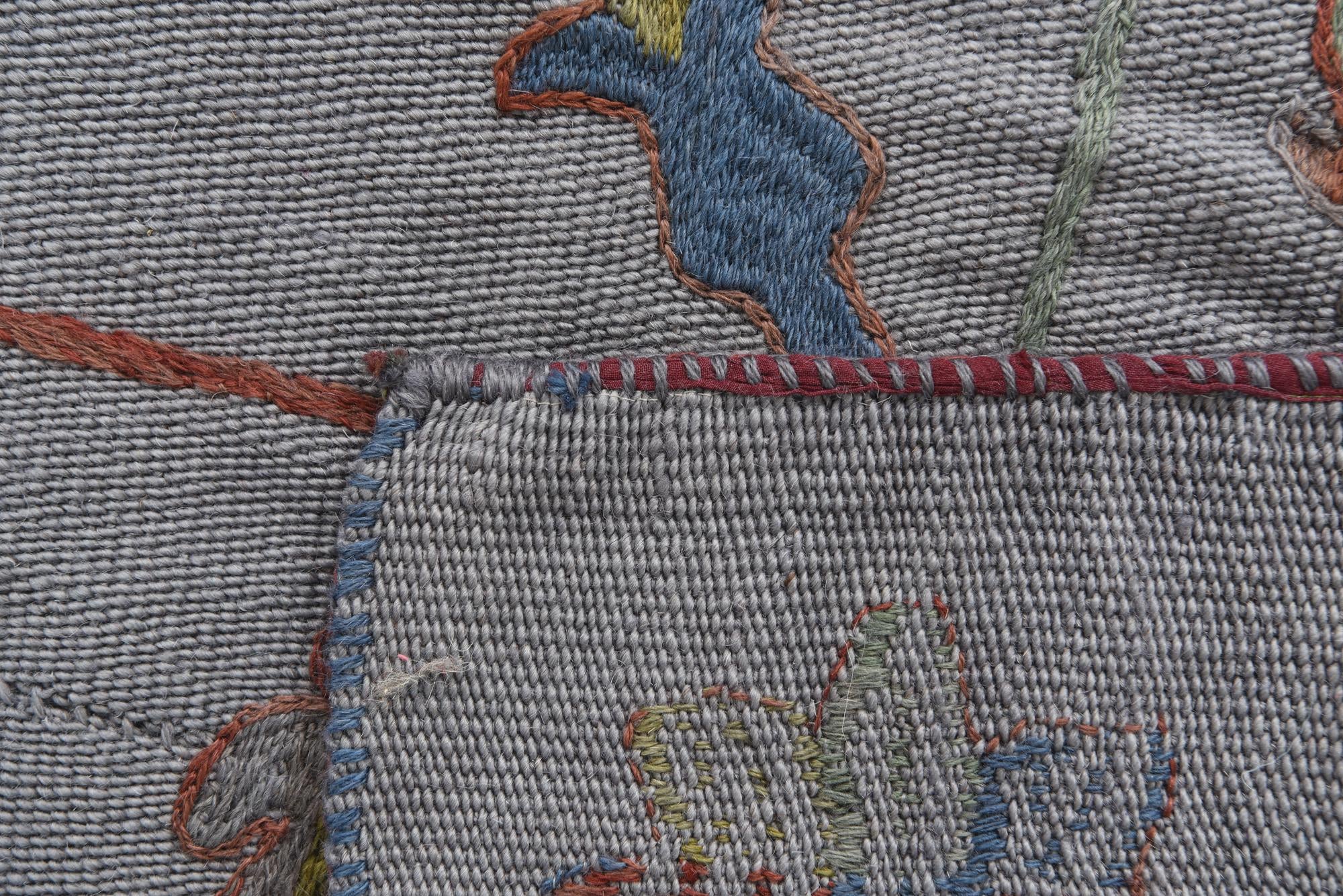 4' 9 x 6' 7 Hand Woven Kilim Suzani Wool Rug