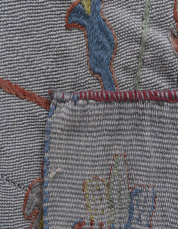 Detail image of 4' 9 x 6' 7  Hand Woven Kilim Suzani Wool Rug