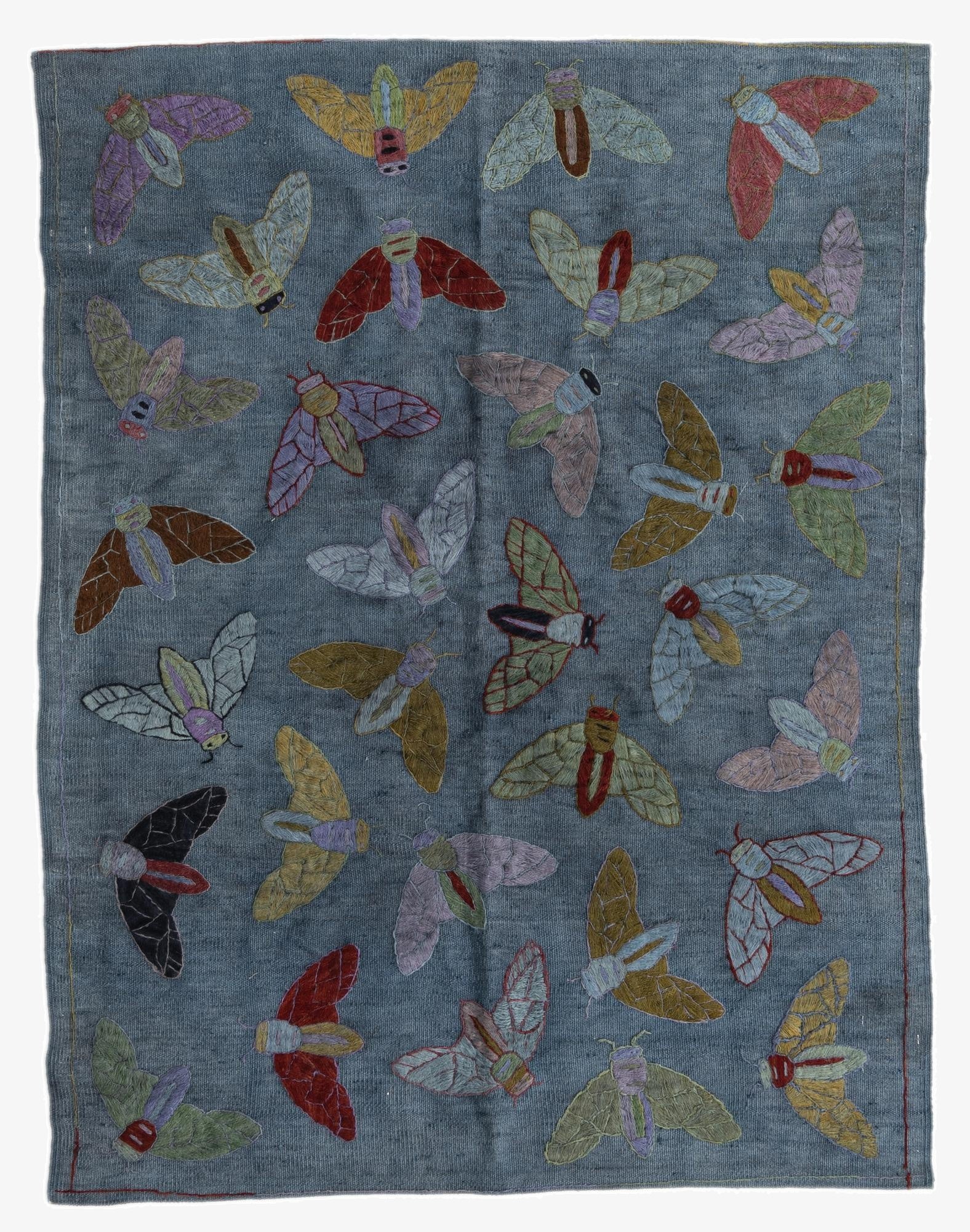 4' x 5' 3  Hand Woven Kilim Suzani Wool Rug