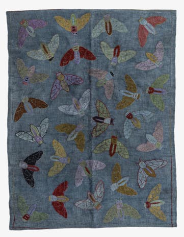 4' x 5' 3 Hand Woven Kilim Suzani Wool Rug