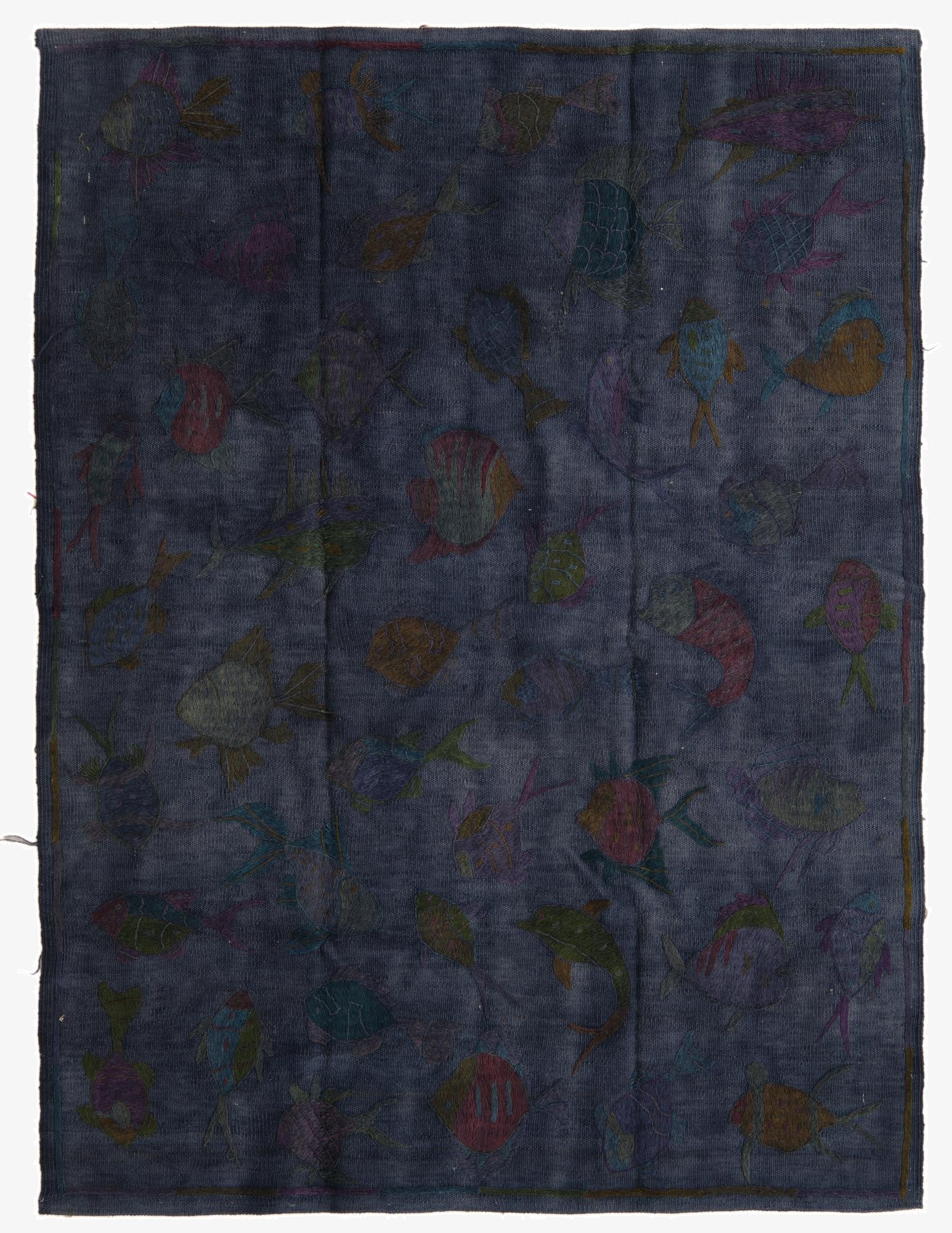 4' 3 x 5' 7  Hand Woven Kilim Suzani Wool Rug