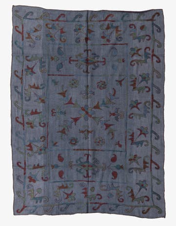 5' 7 x 7' 4 Hand Woven Kilim Suzani Wool Rug