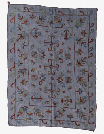 5' 7 x 7' 8 Hand Woven Kilim Suzani Wool Rug