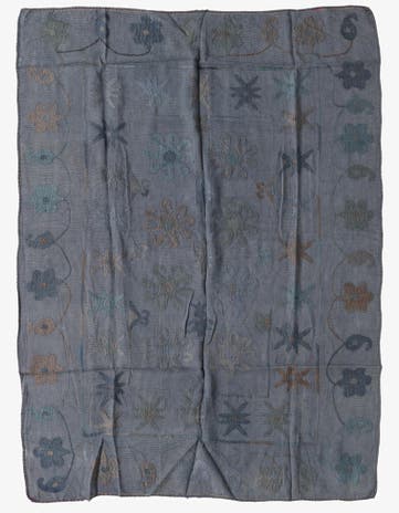 4' 10 x 6' 5 Hand Woven Kilim Suzani Wool Rug