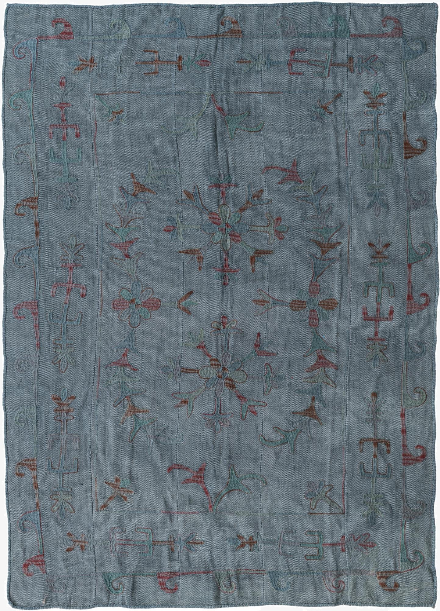 5' 5 x 8'  Hand Woven Kilim Suzani Wool Rug