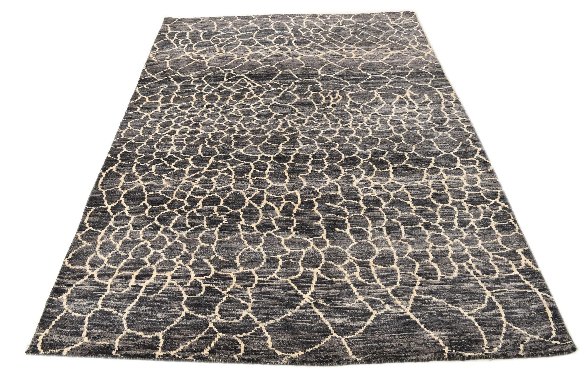 5' 7 x 8' Hand Knotted Moroccan Wool Rug