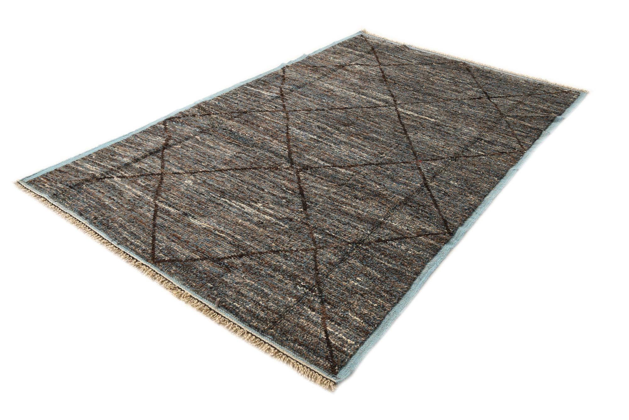 5' 11 x 9' 9 Hand Knotted Moroccan Wool Rug