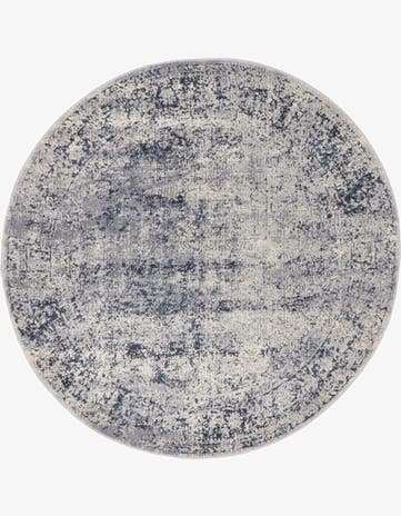 Blue Gray Eliza Round Rug