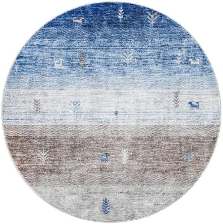 5' 3 x 5' 3 Gabbeh Round Rug